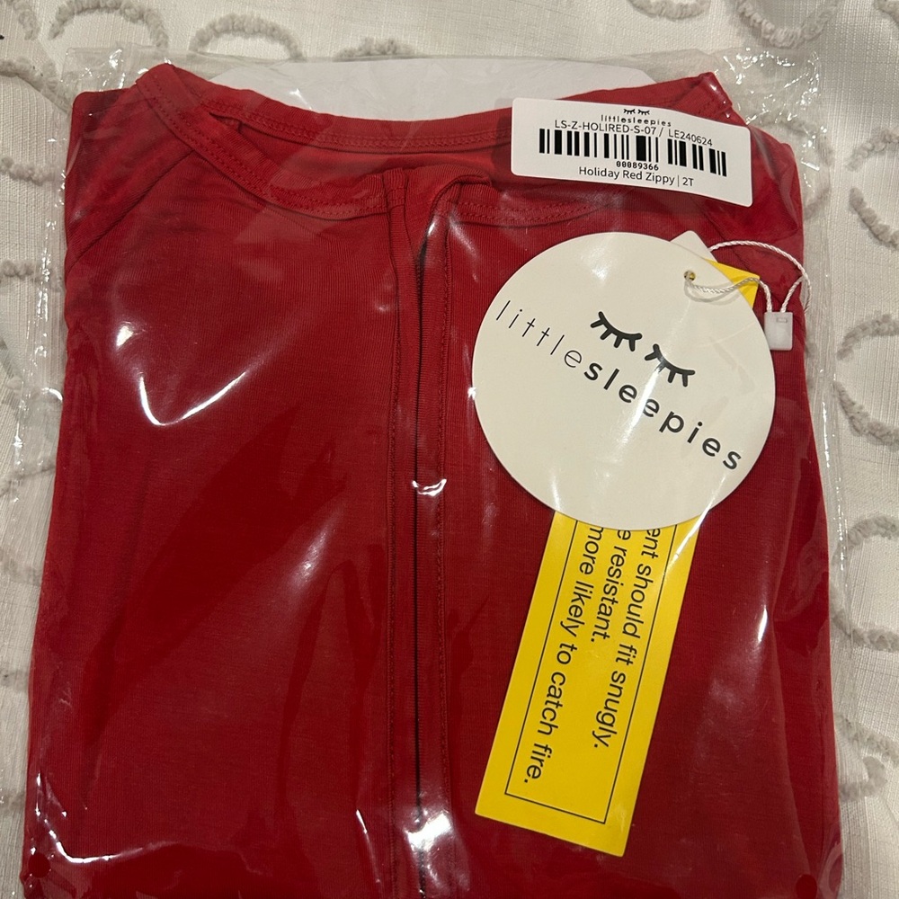 NWT Little Sleepies Red Zippy Pajamas 2T